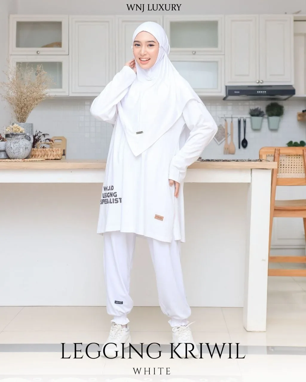 Legging kriwil – White (Promo Habisin Stok)
