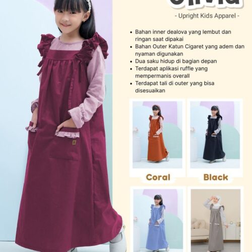 Olivia Overall Dress - Kids 8 Mauve (FREE STOCK)