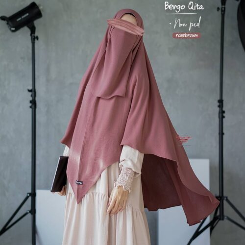 Bergo Qita Non PAD - Black - (Promo Habisin Stock)