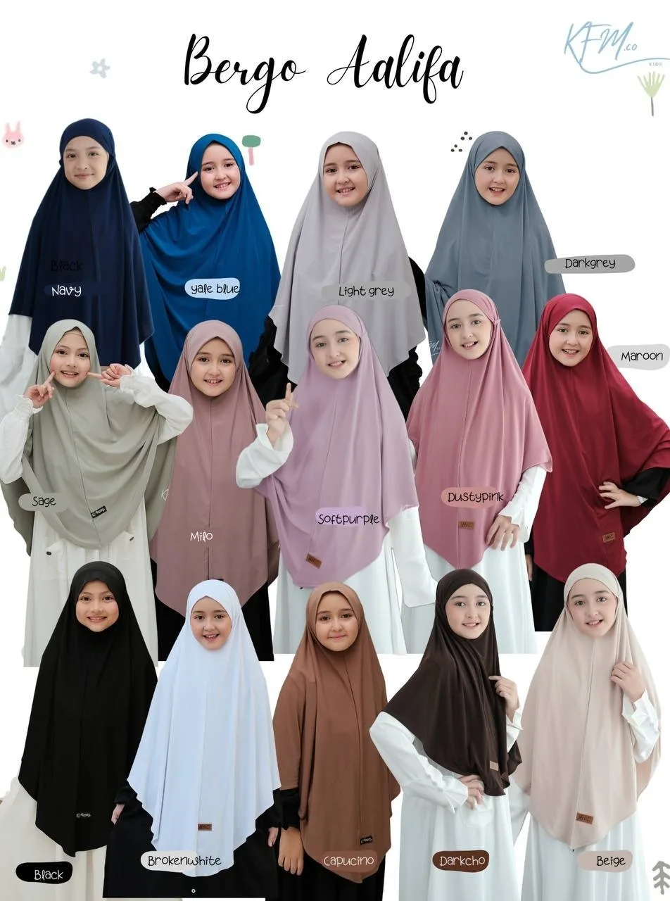 Bergo Aalifa Tali KIDS (READY STOK)
