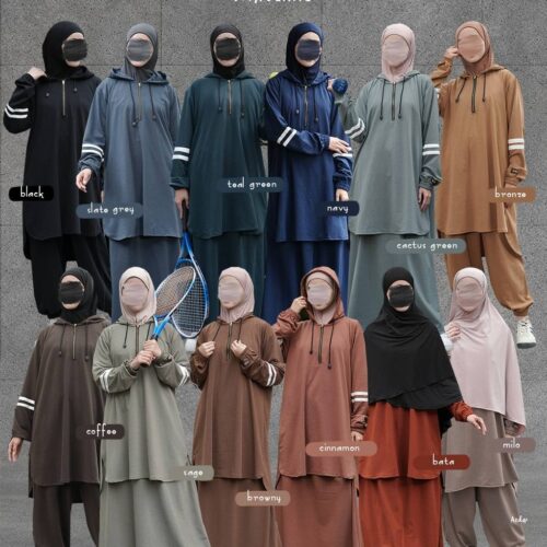 Tunica Sporty Whiteline - PASHMINA AZWA ONLY (PO MEI)
