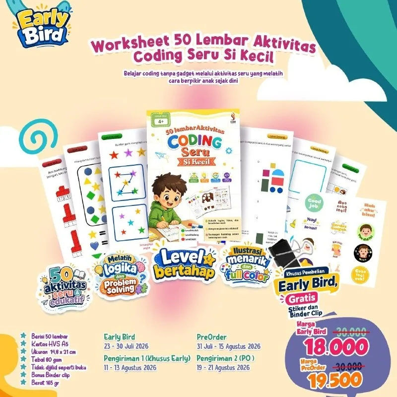 Worksheet 50 Lembar Aktivitas Coding Seru Si Kecil (PO EB)