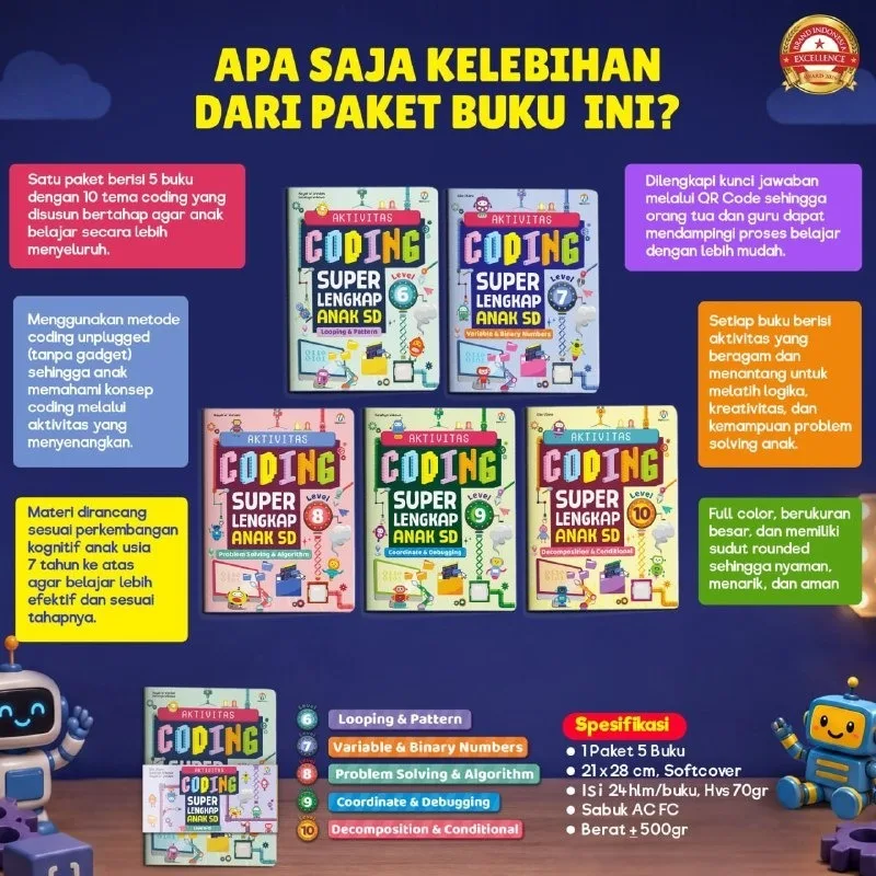 Aktivitas Coding Super Lengkap Anak SD Jilid 2 (PO)