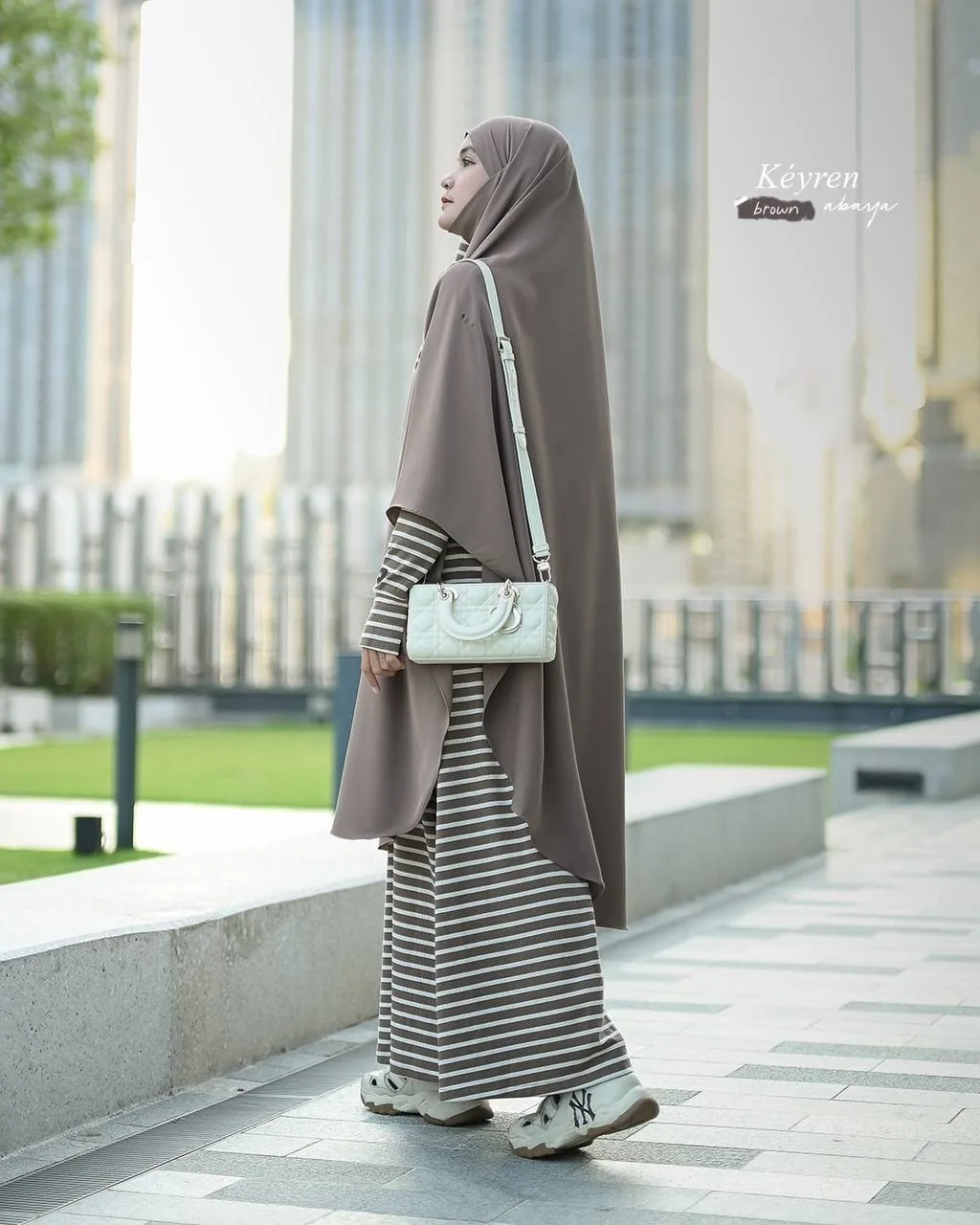 FRENCH KHIMAR KEYREN BROWN (READY STOCK)
