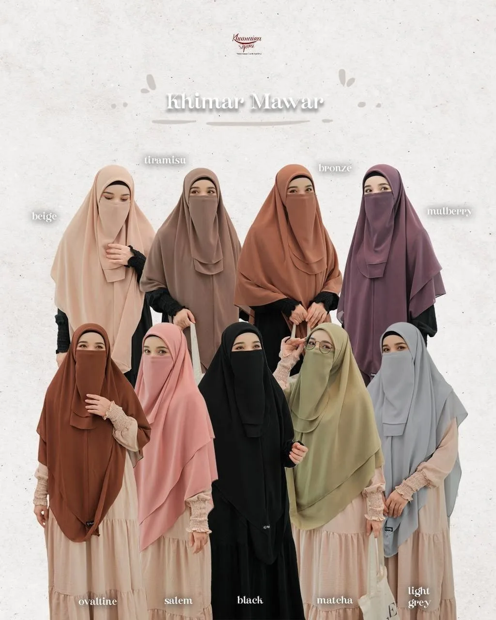 KHIMAR MAWAR SALEM (PROMO READY STOCK)